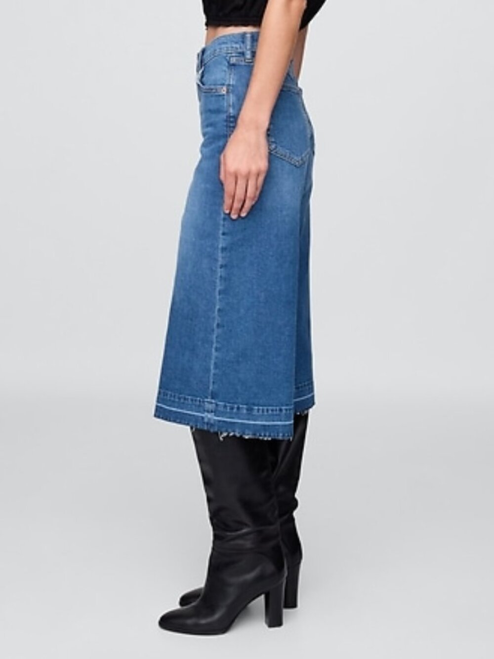 Women's GAP High Rise Denim Culotte Jeans - Picture 2 of 5